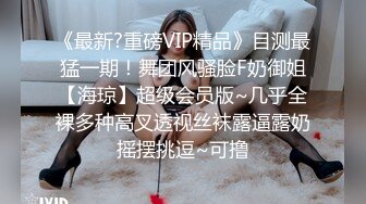 《最新?重磅VIP精品》目测最猛一期！舞团风骚脸F奶御姐【海琼】超级会员版~几乎全裸多种高叉透视丝袜露逼露奶摇摆挑逗~可撸